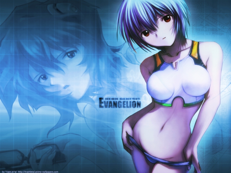 Neon Genesis Evangelion Cosplay Rei Ayanami Blue Straight Wig